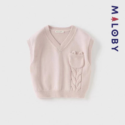Gilet sans manches enfant fille -Rose -robes et ensembles pour filles, bébés et garcons - MALOBY