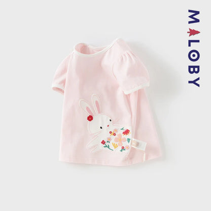 T-shirt d'Eté motif fantaisie enfant fille -Rose