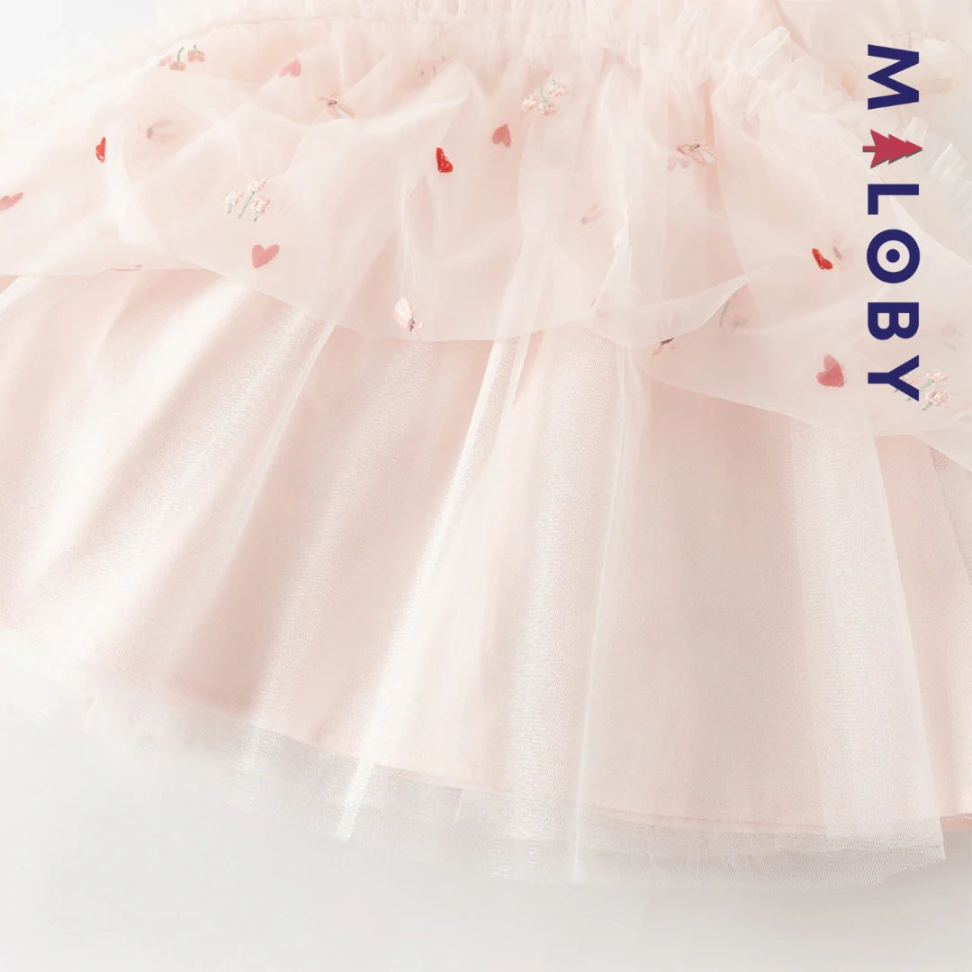 Ensemble Robe+sac pour cérémonie enfant fille- Rose