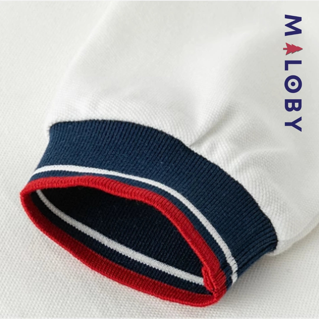 Polo manches longues enfants garçon - Blanc -robes et ensembles pour filles, bébés et garcons - MALOBY