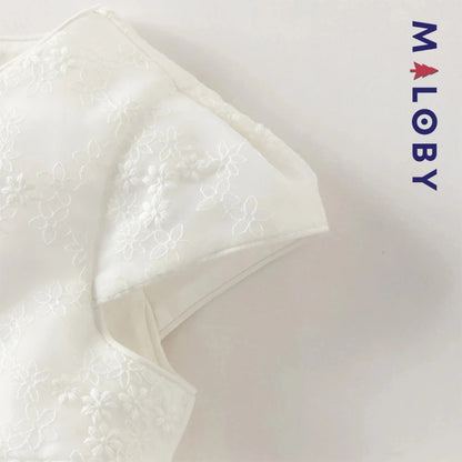 Robe haute couture de cérémonie enfant fille -Blanc