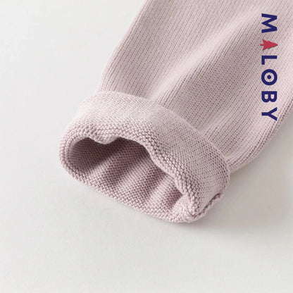 Cardigan à col claudine enfant fille- marine/violet