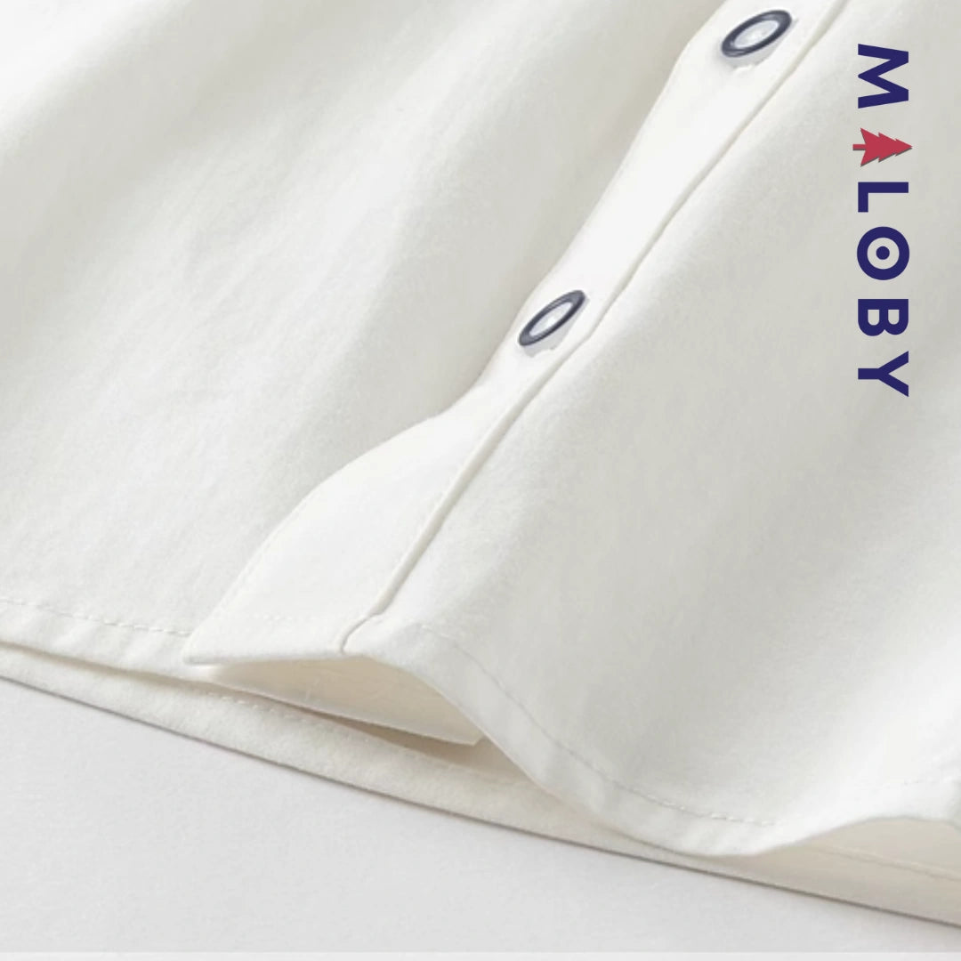 Chemise motifs marins enfant garçon- blanc -robes et ensembles pour filles, bébés et garcons - MALOBY