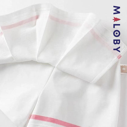 Ensemble été sweat+jupe short plissée enfant fille -Rose