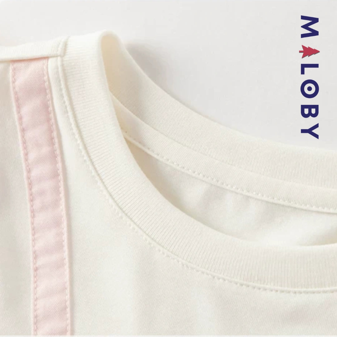 Robe Minnie bi-matière pour été enfant fille -Rose
