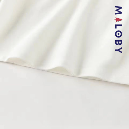 Polo manches longues en coton premium enfants garçon –Blanc
