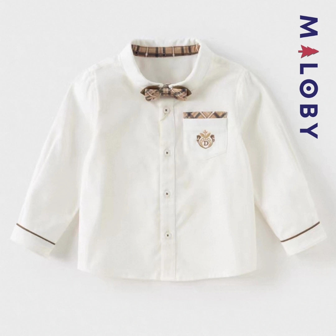 Duo chemise+cardigan enfant garçon -Gris/Blanc -robes et ensembles pour filles, bébés et garcons - MALOBY