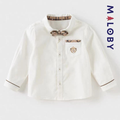Duo chemise+cardigan enfant garçon -Gris/Blanc -robes et ensembles pour filles, bébés et garcons - MALOBY