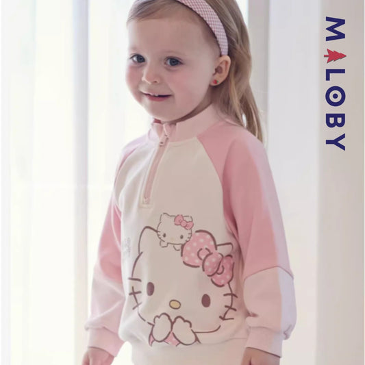 Ensemble jogging 2 pièces motif Hello kitty- Rose -robes et ensembles pour filles, bébés et garcons - MALOBY