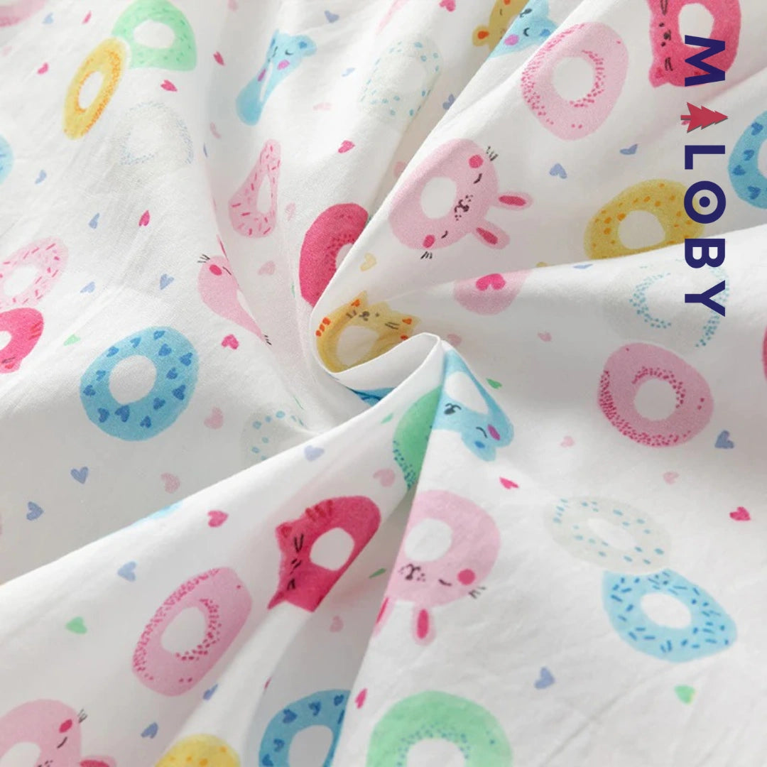 Robe d'été imprimée enfant fille -blanc imprimé -robes et ensembles pour filles, bébés et garcons - MALOBY