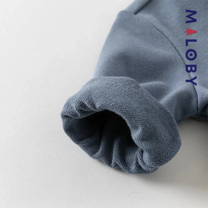Combinaison longue en molleton enfant garçon - Gris bleu