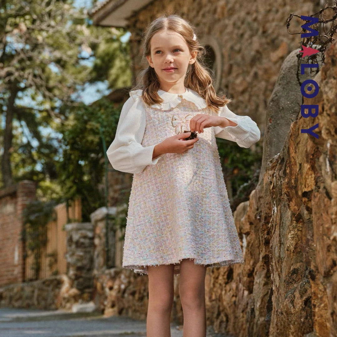 Robe cérémonie à carreaux style chanel enfant fille -Rose -robes et ensembles pour filles, bébés et garcons - MALOBY