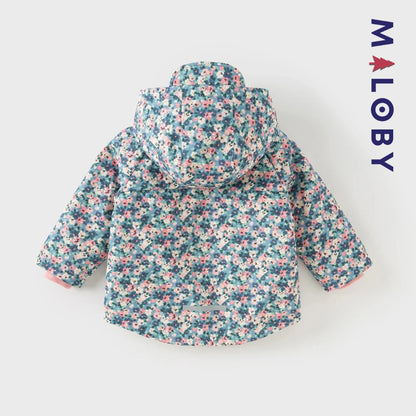 Parka imperméable doublée polaire enfant fille- Floral