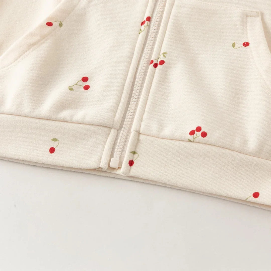 Ensemble 2 pièces Sweat + pantalon large enfant fille –imprimé cerises