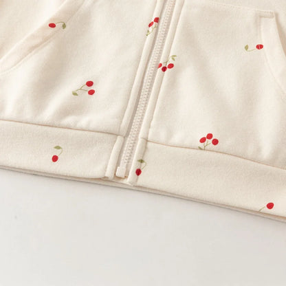 Ensemble 2 pièces Sweat + pantalon large enfant fille –imprimé cerises