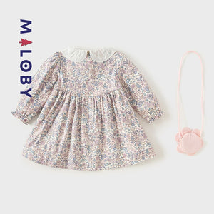 Ensemble Robe motifs fleuris +sac -robes et ensembles pour filles, bébés et garcons - MALOBY