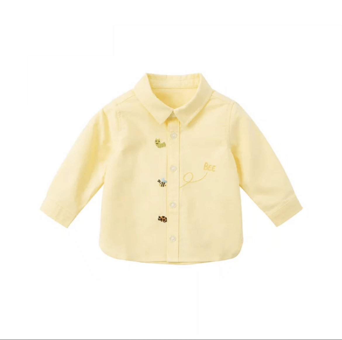 Chemise pour garçon à manches longues couleur Jaune -robes et ensembles pour filles, bébés et garcons - MALOBY