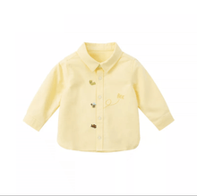 Charger l&#39;image dans la galerie, Chemise pour garçon à manches longues couleur Jaune -robes et ensembles pour filles, bébés et garcons - MALOBY
