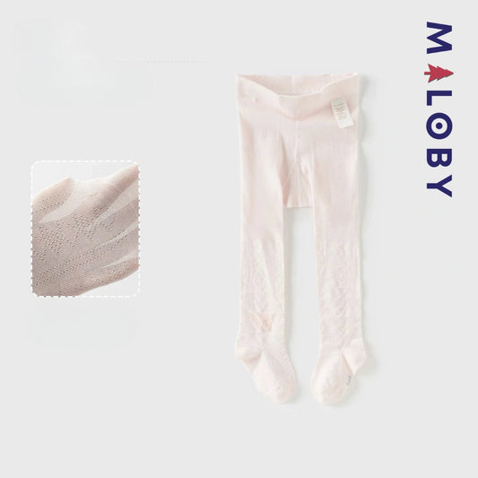 Collant épais motif papillon enfant fille -Rose