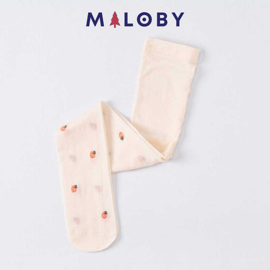 Collant fin Motif fraise- Rose -robes et ensembles pour filles, bébés et garcons - MALOBY