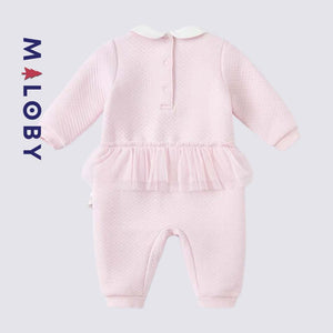 Combinaison douce bébé fille- Rose -robes et ensembles pour filles, bébés et garcons - MALOBY