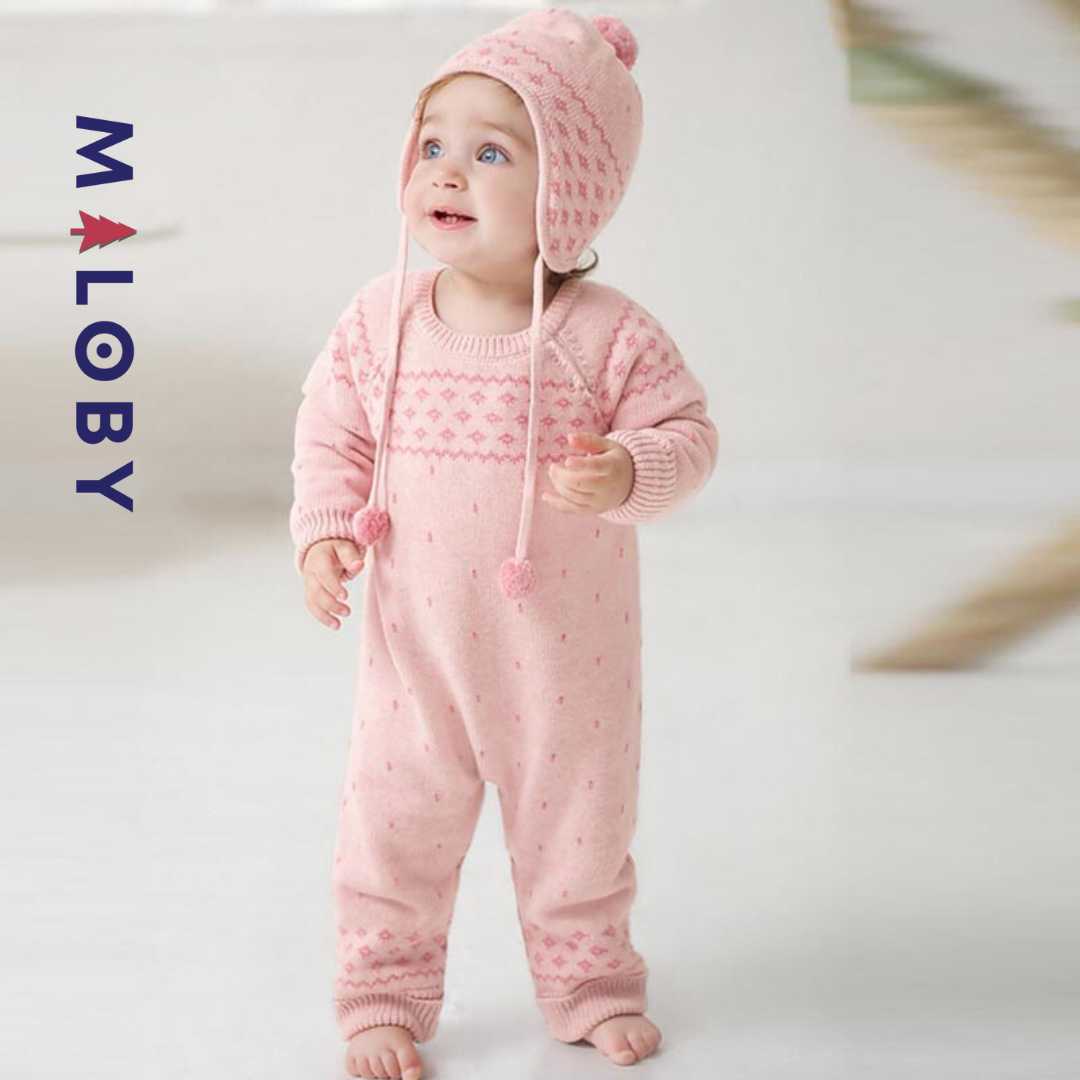 Combinaison en tricot jacquard pour Bébé fille -robes et ensembles pour filles, bébés et garcons - MALOBY