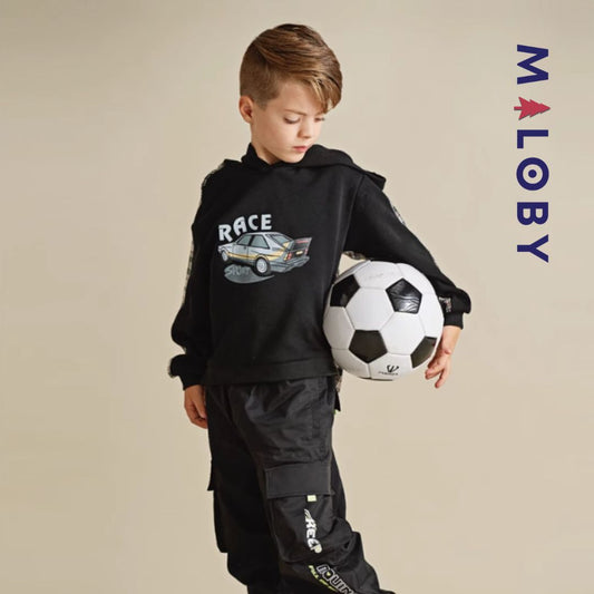 sweat à capuche bi-matière-Garçon -robes et ensembles pour filles, bébés et garcons - MALOBY