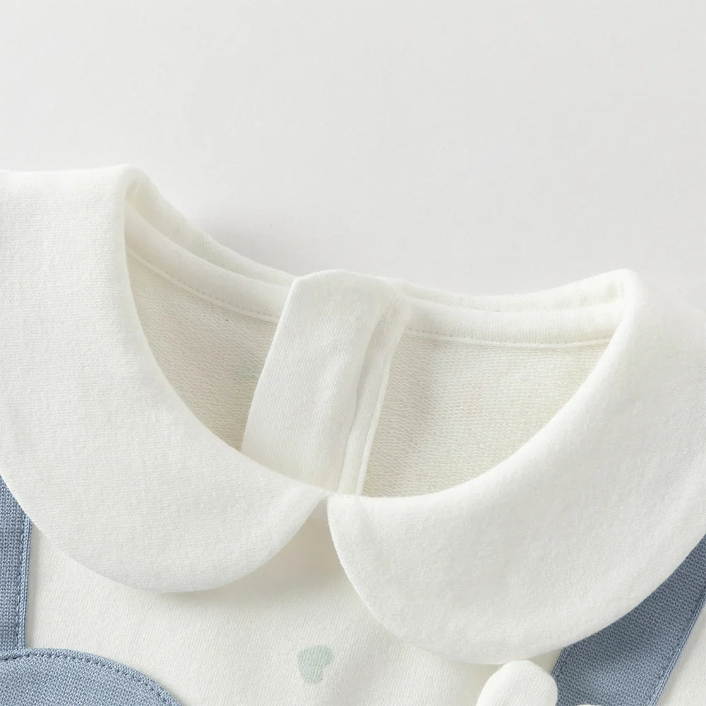 Robe Love bi-matière effet 2 en 1 enfant fille bleu, robe fille maroc - MALOBY
