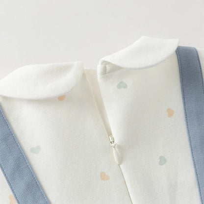 Robe « Love » bi-matière effet 2 en 1 enfant fille- Bleu
