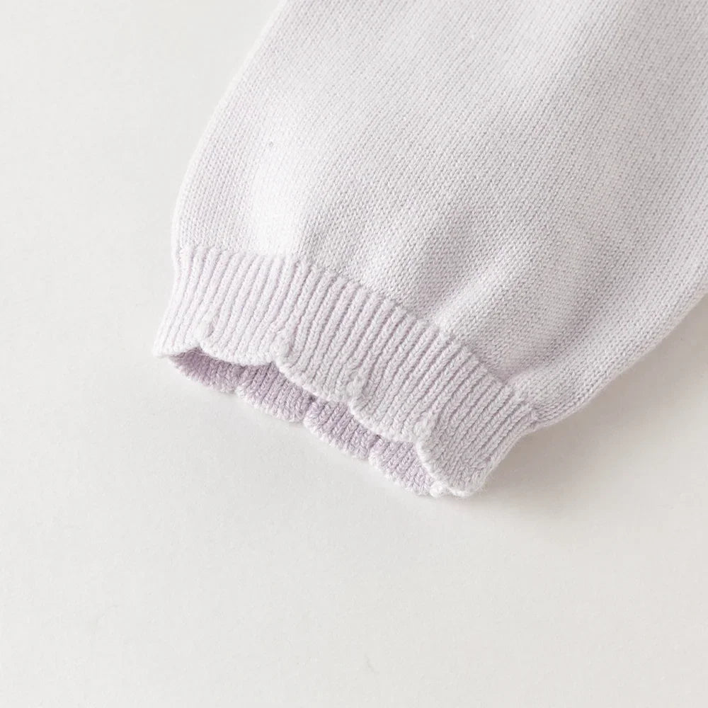 Robe effet 2 en 1 motifs papillons brodés enfant fille -Lilas