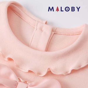 Ensemble Combinaison+bonnet Bébé fille-Rose -robes et ensembles pour filles, bébés et garcons - MALOBY