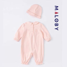 Charger l&#39;image dans la galerie, Ensemble Combinaison+bonnet Bébé fille-Rose -robes et ensembles pour filles, bébés et garcons - MALOBY
