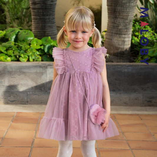 Ensemble Robe+sac pour cérémonie volontée en tulle - violet -robes et ensembles pour filles, bébés et garcons - MALOBY