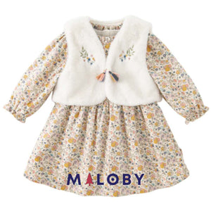 Ensemble Robe et Gilet pour hiver- Fille -robes et ensembles pour filles, bébés et garcons - MALOBY