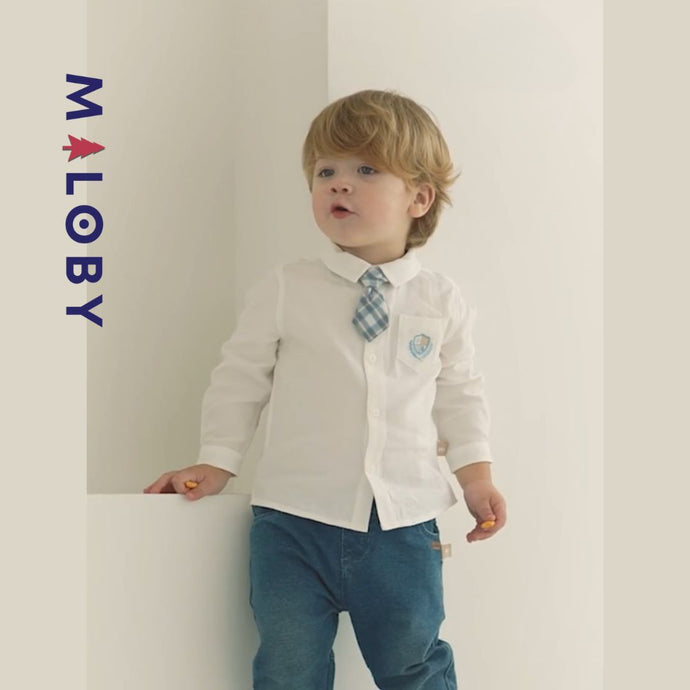 Ensemble chemise+pantalon en jean- Garçon -robes et ensembles pour filles, bébés et garcons - MALOBY