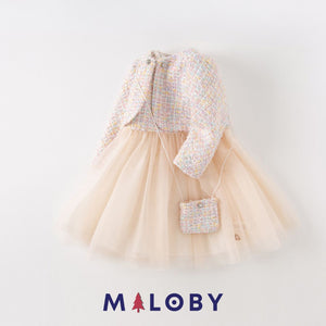 Ensemble fête Robe+veste+sac -Fille -robes et ensembles pour filles, bébés et garcons - MALOBY