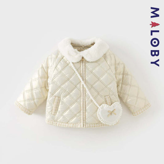 Ensemble manteau matelassé avec Sac -beige -robes et ensembles pour filles, bébés et garcons - MALOBY