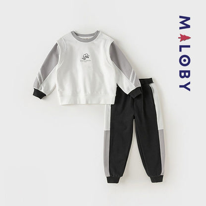 Ensemble sport sweat + jogging garçon - bicolore -robes et ensembles pour filles, bébés et garcons - MALOBY