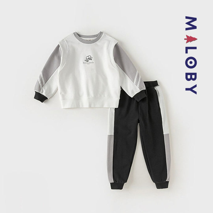 Ensemble sport sweat + jogging garçon - bicolore -robes et ensembles pour filles, bébés et garcons - MALOBY