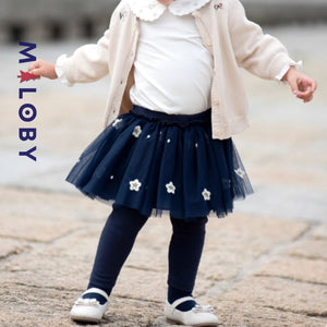 Jupon de fête en tulle brodé + legging intégré - Bleu -robes et ensembles pour filles, bébés et garcons - MALOBY