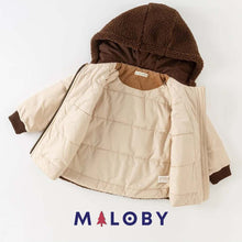 Charger l&#39;image dans la galerie, Manteau Bi matière à capuche- Garçon -robes et ensembles pour filles, bébés et garcons - MALOBY
