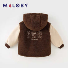 Charger l&#39;image dans la galerie, Manteau Bi matière à capuche- Garçon -robes et ensembles pour filles, bébés et garcons - MALOBY
