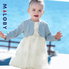 Charger l&#39;image dans la galerie, Robe cérémonie avec Boléro integré- Bleu ciel - vêtements pour enfants et Bebes - MALOBY
