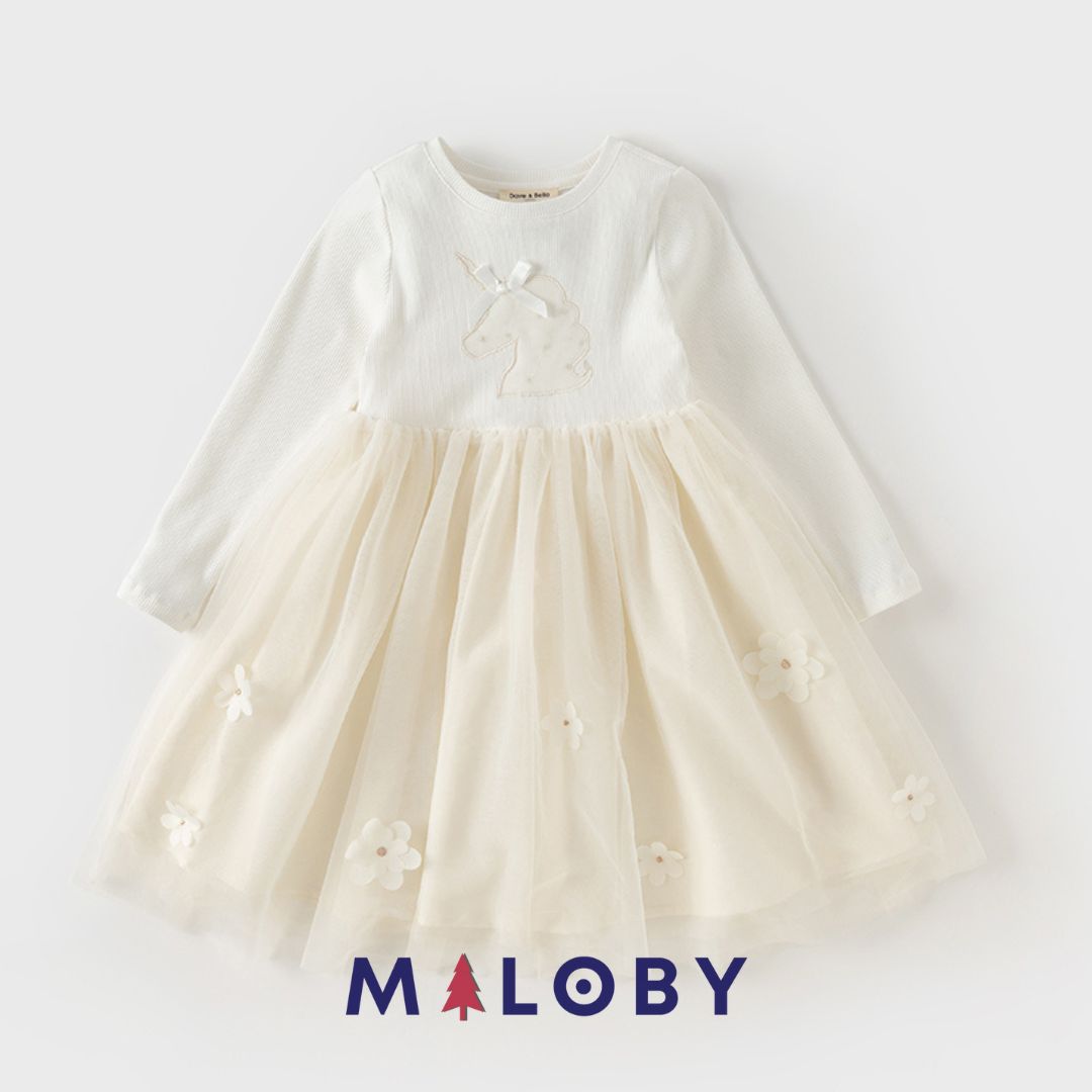 Robe de cérémonie effet 2 en 1 superposition en tulle fille - ivoire -robes et ensembles pour filles, bébés et garcons - MALOBY