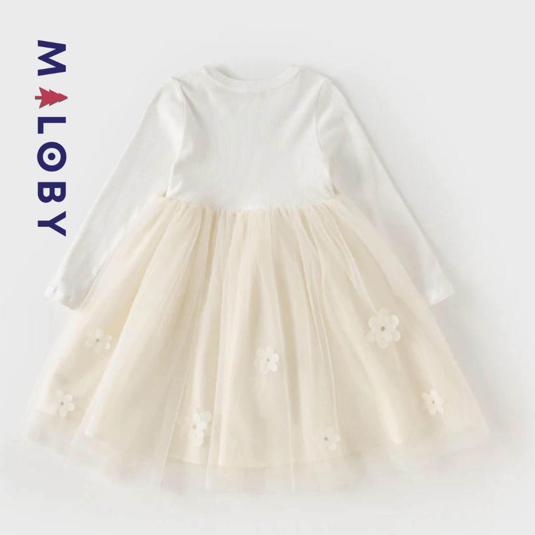 Robe de cérémonie effet 2 en 1 superposition en tulle fille - ivoire -robes et ensembles pour filles, bébés et garcons - MALOBY