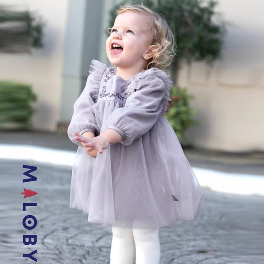 Robe de cérémonie en tulle - Violet -robes et ensembles pour filles, bébés et garcons - MALOBY