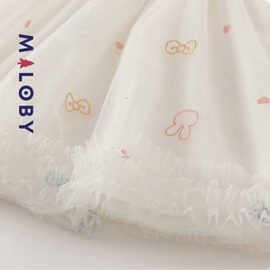 Robe de fête en voile à paillettes fille - blanc - vêtements pour enfants et Bebes - MALOBY
