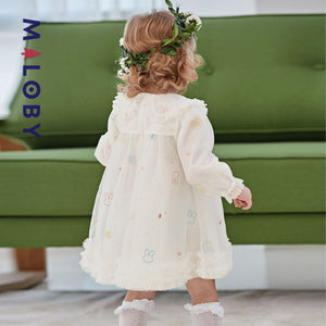 Robe de fête en voile à paillettes fille - blanc - vêtements pour enfants et Bebes - MALOBY