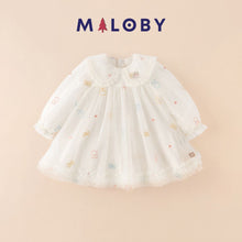 Charger l&#39;image dans la galerie, Robe de fête en voile à paillettes fille - blanc - vêtements pour enfants et Bebes - MALOBY
