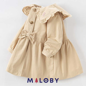 Trench uni à doublure imprimé -couleur beige -robes et ensembles pour filles, bébés et garcons - MALOBY